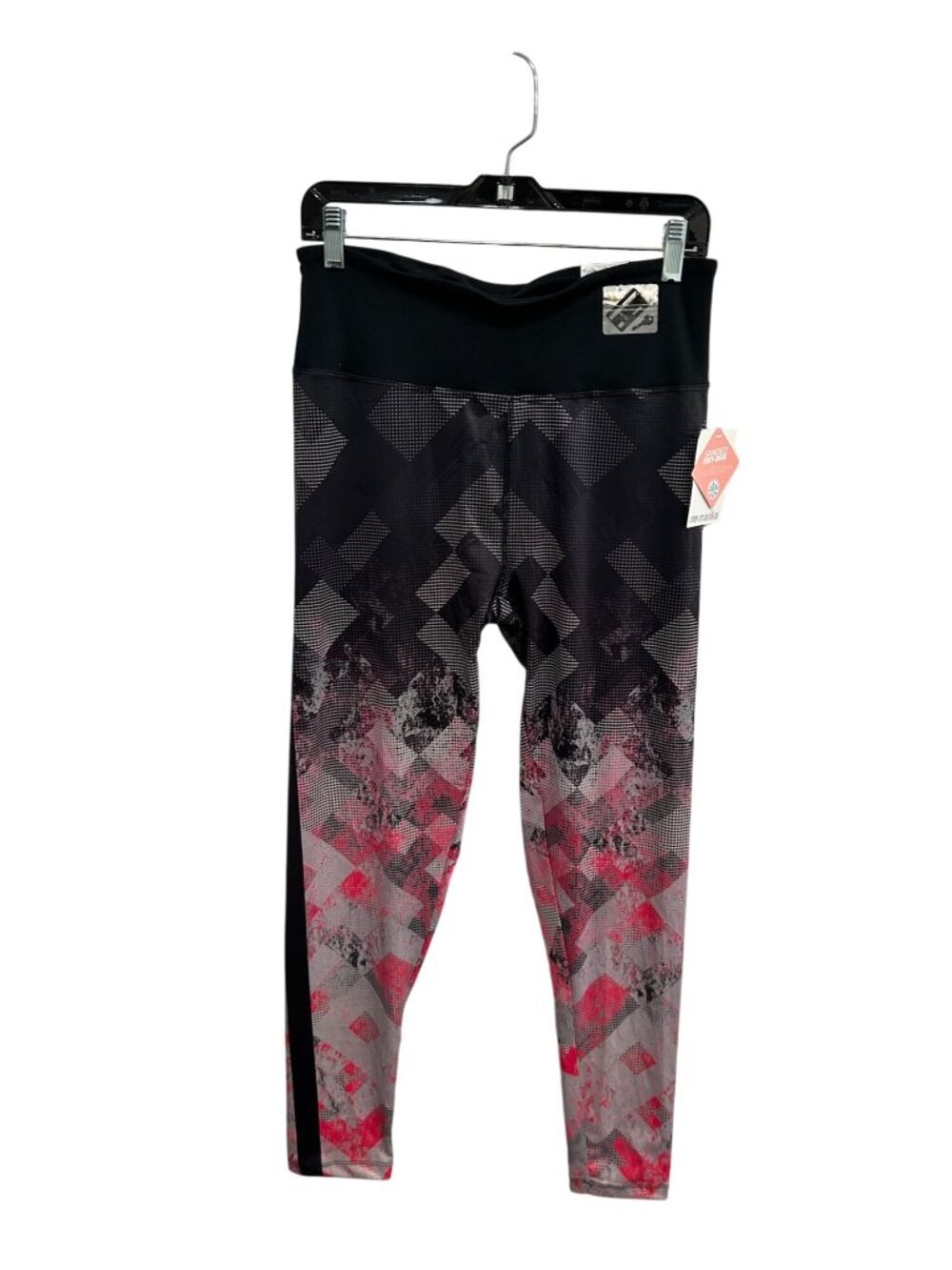 Marika Large Black Pink Sanded Dry-Wik Leggings Geometric Fade Minimalist Y2K NW